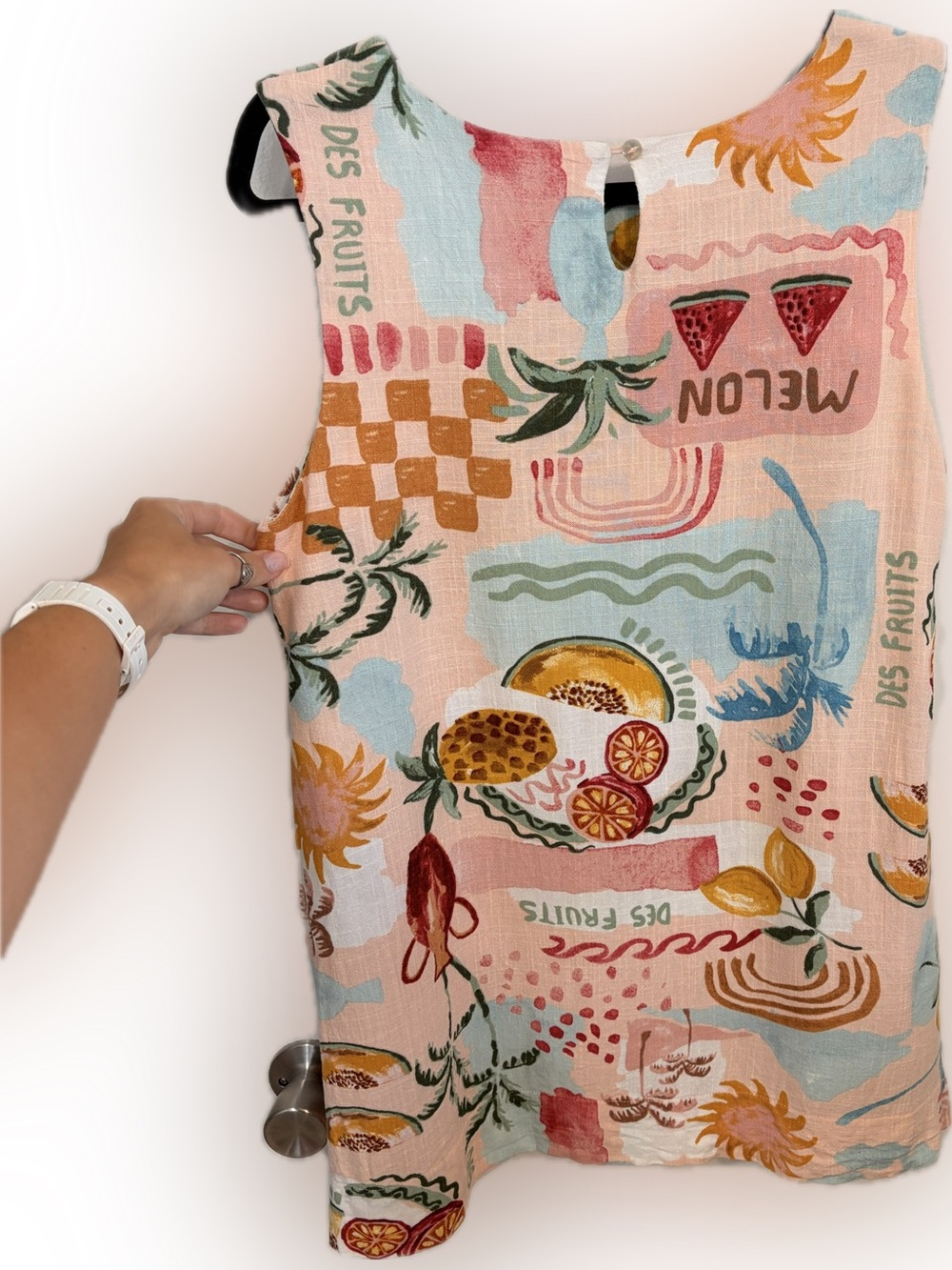 ☀️🍑 Paper Heart Women’s Summer Print Linen Style Mini Dress 🍋🌿 - Picture 4 of 4
